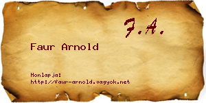 Faur Arnold névjegykártya