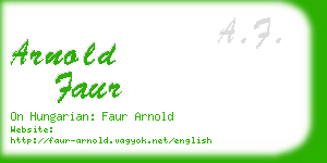 arnold faur business card